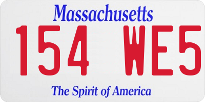 MA license plate 154WE5