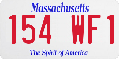 MA license plate 154WF1