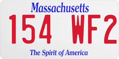 MA license plate 154WF2