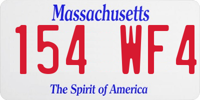 MA license plate 154WF4