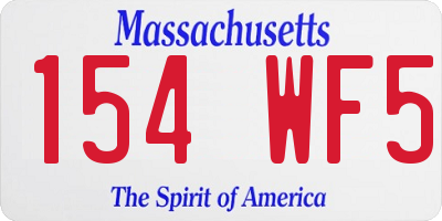 MA license plate 154WF5