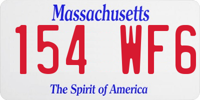 MA license plate 154WF6