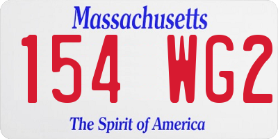 MA license plate 154WG2