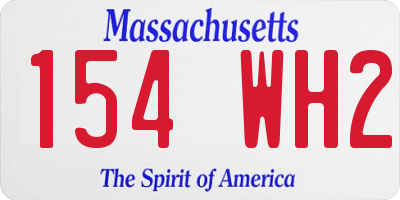 MA license plate 154WH2
