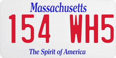 MA license plate 154WH5