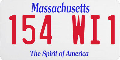 MA license plate 154WI1