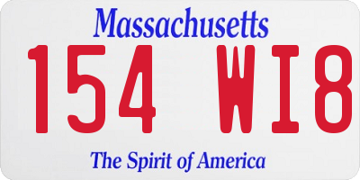 MA license plate 154WI8