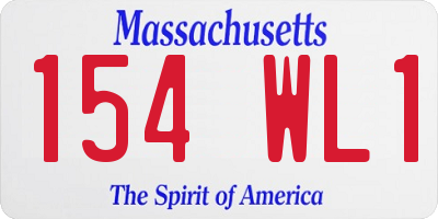 MA license plate 154WL1
