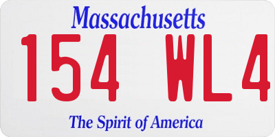 MA license plate 154WL4