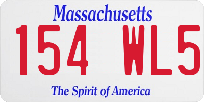 MA license plate 154WL5