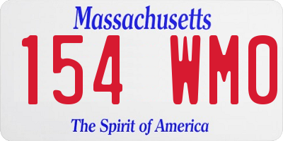 MA license plate 154WM0