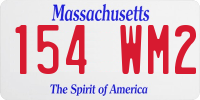 MA license plate 154WM2