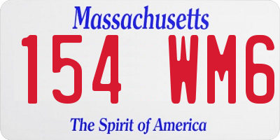 MA license plate 154WM6
