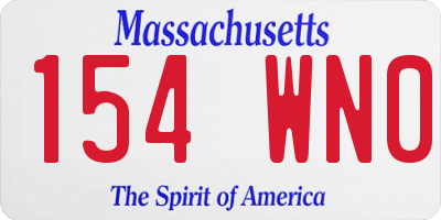 MA license plate 154WN0