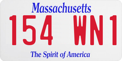 MA license plate 154WN1