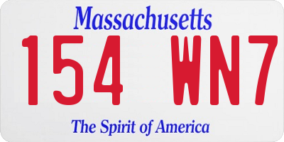MA license plate 154WN7