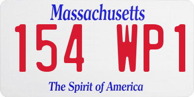 MA license plate 154WP1