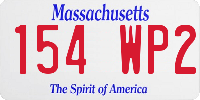 MA license plate 154WP2