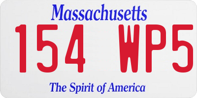 MA license plate 154WP5