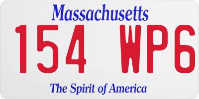 MA license plate 154WP6