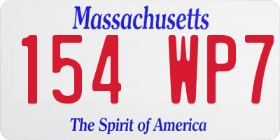 MA license plate 154WP7