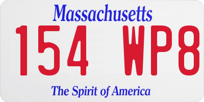 MA license plate 154WP8