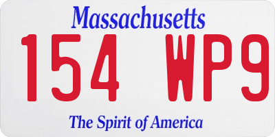 MA license plate 154WP9