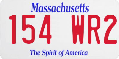 MA license plate 154WR2