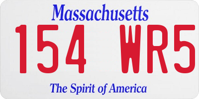 MA license plate 154WR5