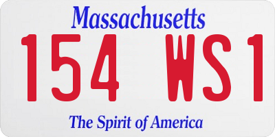 MA license plate 154WS1