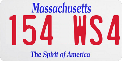 MA license plate 154WS4