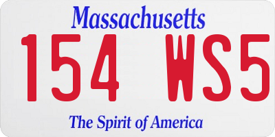 MA license plate 154WS5