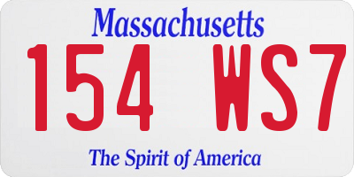 MA license plate 154WS7