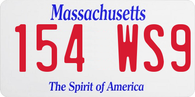 MA license plate 154WS9