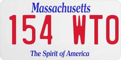 MA license plate 154WT0