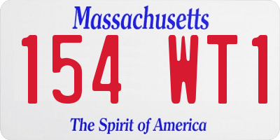 MA license plate 154WT1