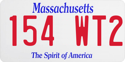 MA license plate 154WT2