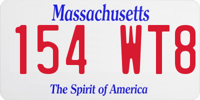 MA license plate 154WT8
