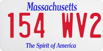 MA license plate 154WV2