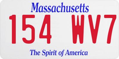 MA license plate 154WV7