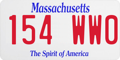 MA license plate 154WW0