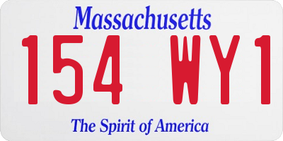 MA license plate 154WY1