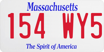 MA license plate 154WY5