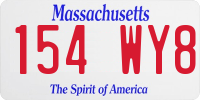 MA license plate 154WY8