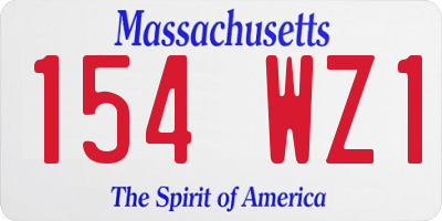 MA license plate 154WZ1