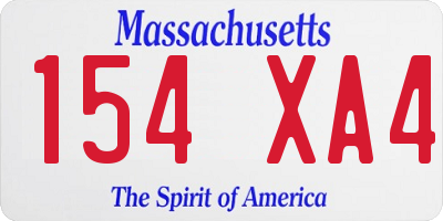 MA license plate 154XA4