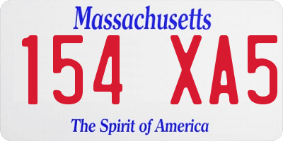 MA license plate 154XA5