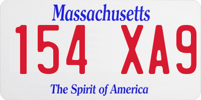 MA license plate 154XA9
