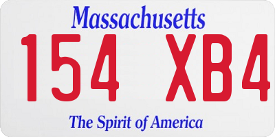 MA license plate 154XB4