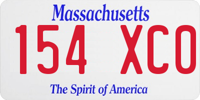 MA license plate 154XC0